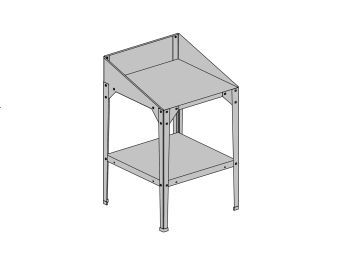 ocelový regál 60x60x41/81 cm dvoupolicový stříbrný GSE3