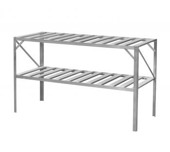 AL regál 130x50 cm dvoupolicový stříbrný GSB2