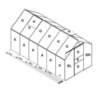 Náhradní prosklení pro skleník VITAVIA VENUS 2500 PC 4 mm