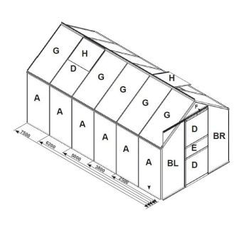 Náhradní prosklení pro skleník VITAVIA VENUS 3800 PC 4 mm