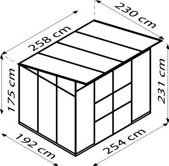 Zahradní skleník Vitavia PLAYA 5900 PC 6 mm černý
