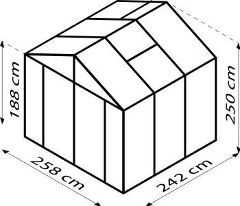 Zahradní skleník Vitavia ZEUS COMFORT 6200 PC 10 mm stříbrný
