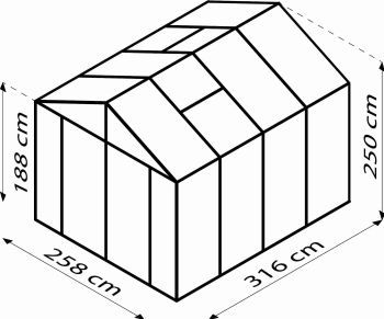Zahradní skleník Vitavia ZEUS COMFORT 8100 PC 10 mm stříbrný