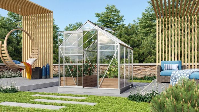 Zahradní skleník Vitavia Venus 3800 sklo 3 mm stříbrný