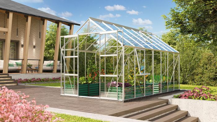 Zahradní skleník Vitavia Uranus 11500 sklo 3 mm stříbrný