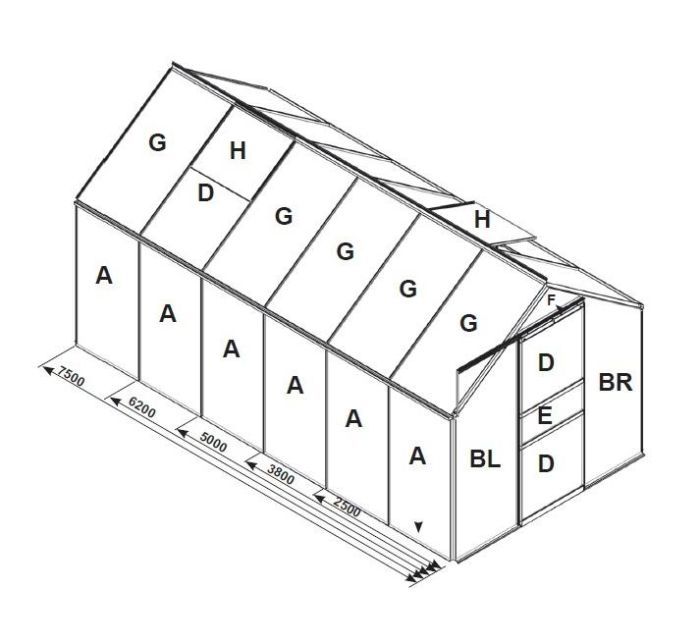 Náhradní prosklení pro skleník VITAVIA VENUS 3800 PC 4 mm