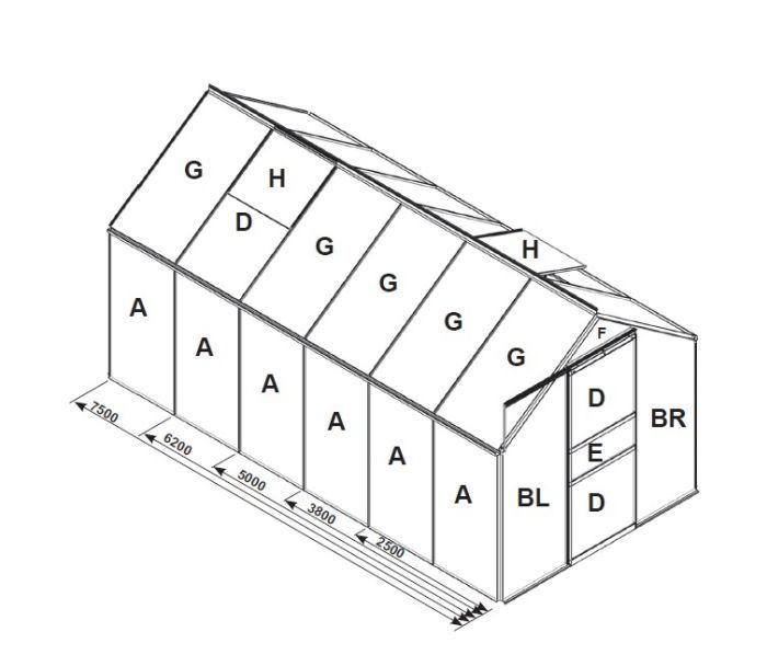 Náhradní prosklení pro skleník VITAVIA VENUS 7500 PC 4 mm