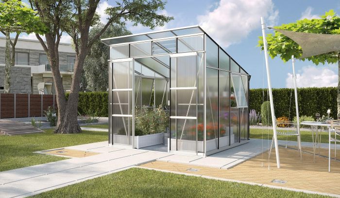Zahradní skleník Vitavia PLAYA 7600 PC 6 mm stříbrný