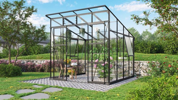 Zahradní skleník Vitavia PLAYA 7600 sklo 3 mm PC 6 mm černý