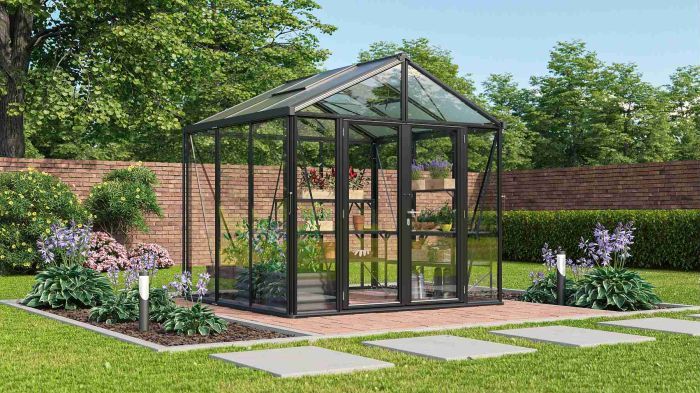 Zahradní skleník Vitavia ZEUS COMFORT 6200 sklo 3 mm PC 10 mm černý
