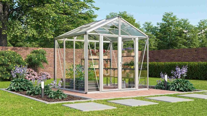 Zahradní skleník Vitavia ZEUS COMFORT 6200 sklo 3 mm PC 10 mm stříbrný