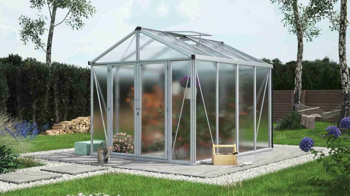 Zahradní skleník Vitavia ZEUS COMFORT 8100 PC 16 mm stříbrný