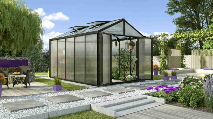 Zahradní skleník Vitavia ZEUS COMFORT 10000 PC 10 mm černý