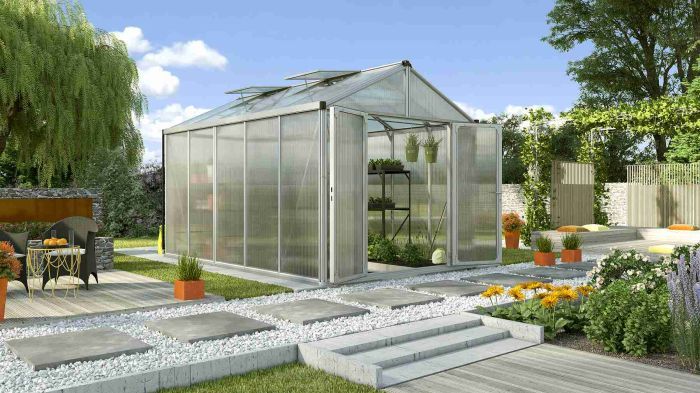 Zahradní skleník Vitavia ZEUS COMFORT 10000 PC 16 mm stříbrný