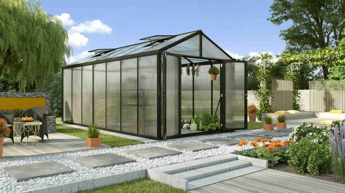 Zahradní skleník Vitavia ZEUS COMFORT 13800 PC 16 mm černý